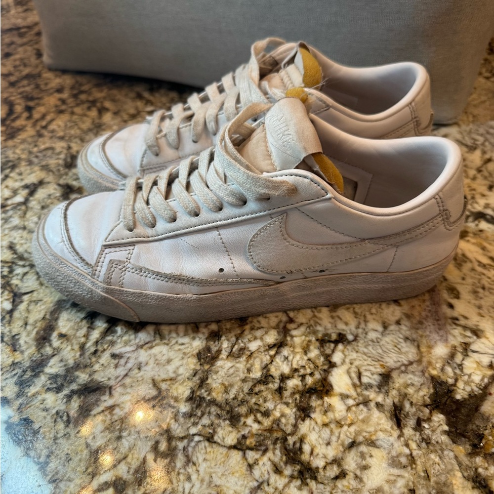 Nike White and Yellow Women's Sneakers